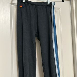 Aviator Nation 5 strip sweatpants - charcoal blue